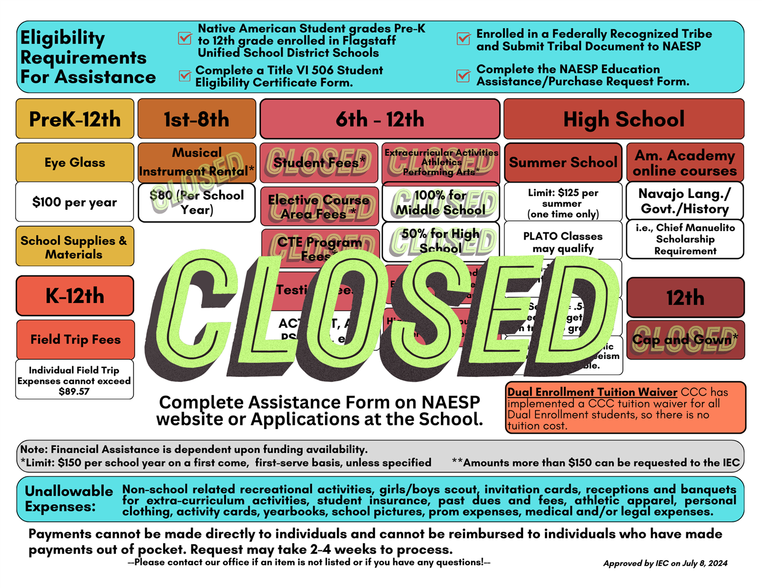 Parental Cost Brochure 2024-2025 - Closed Parental Cost Brochure 2024-2025 - Closed